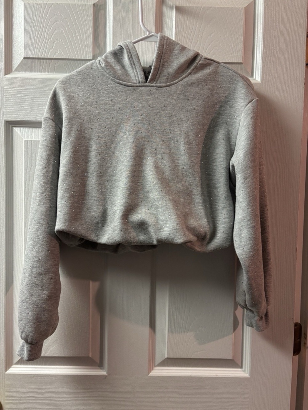 Madden Girl Gray w/ Gemstones Women’s Cropped Hoodie - Size XS